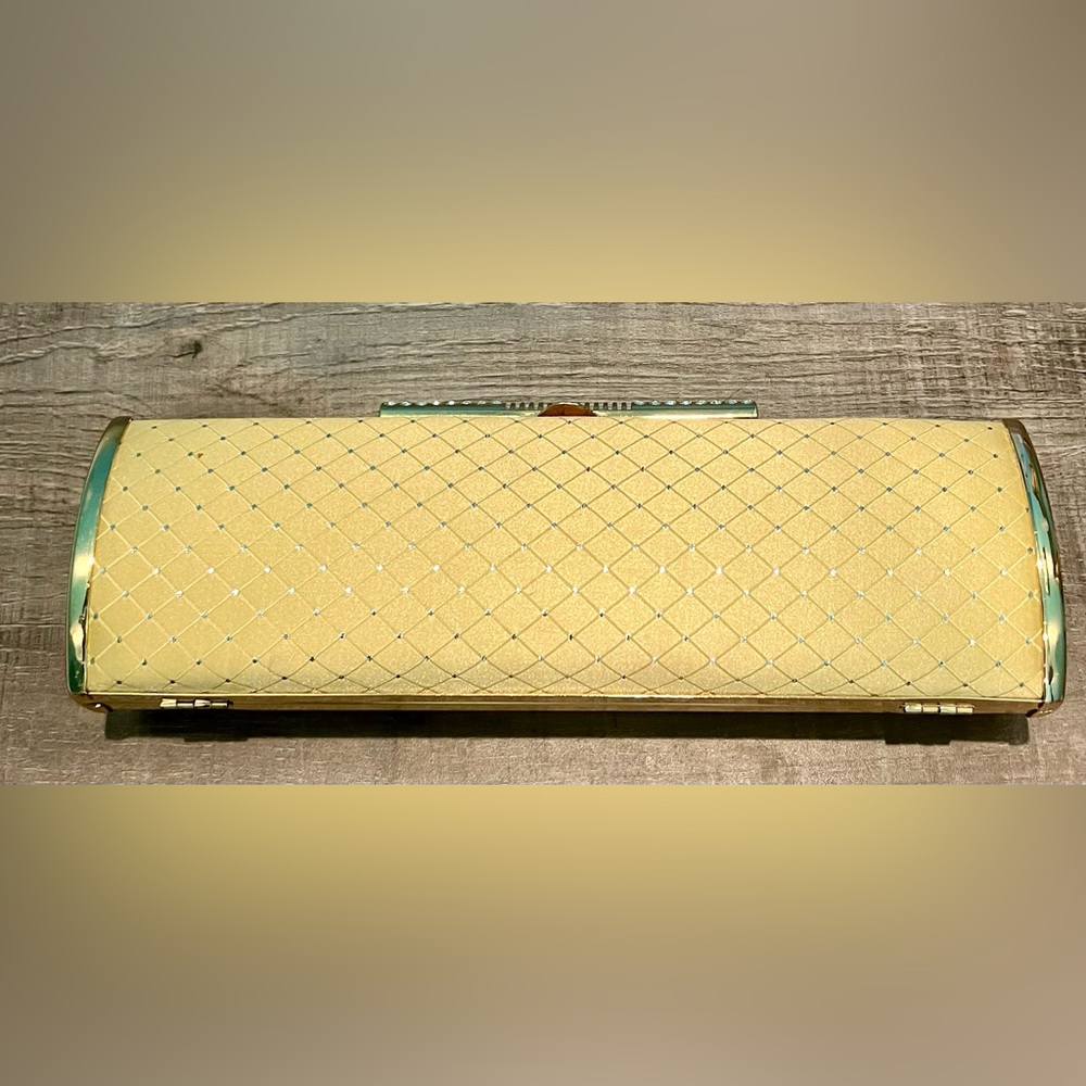 Gold clutch bag
